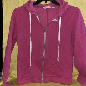 raspberry pink zip front hoodie junior xl womens medium/large 💕🌸💕so soft!